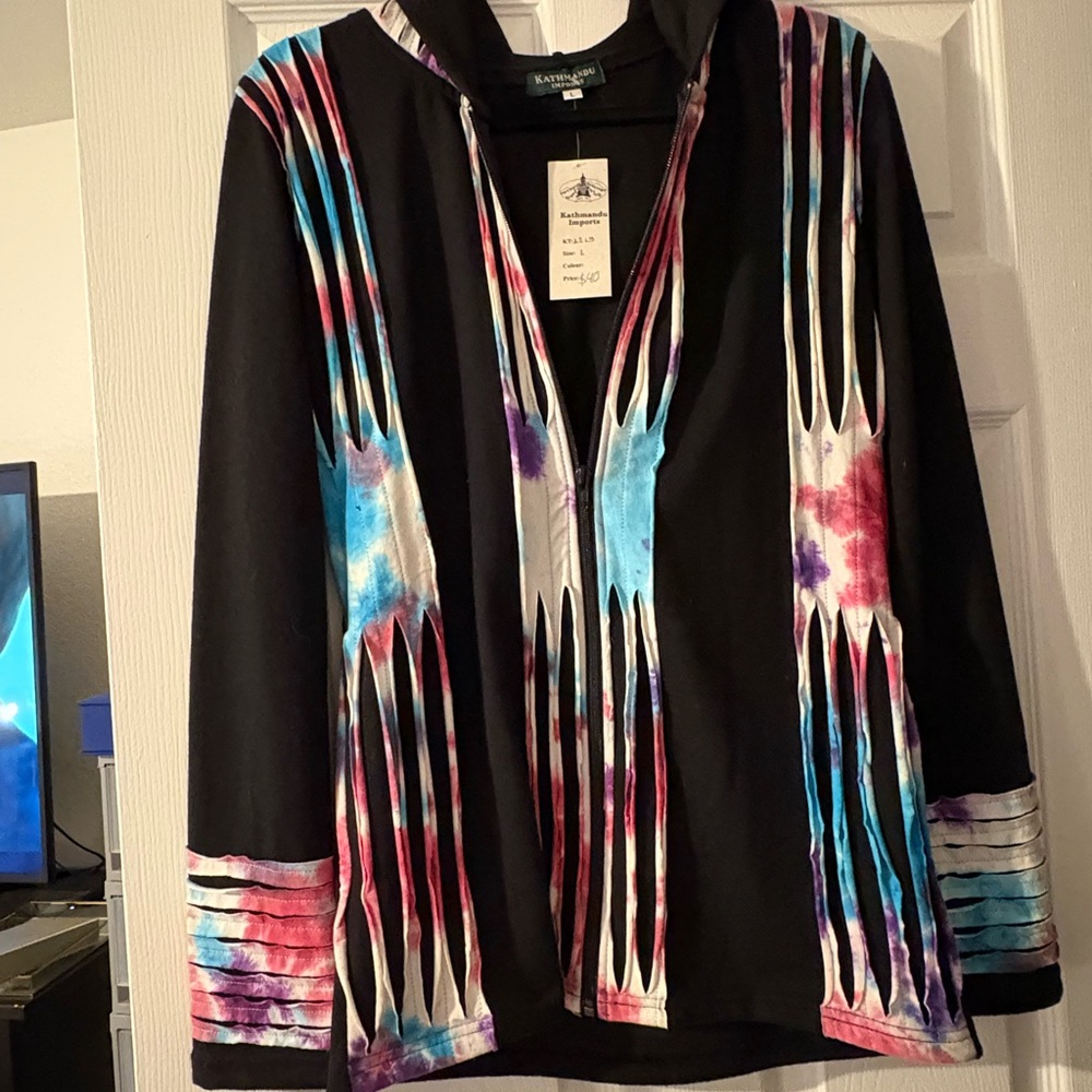 Colorful Tie-Dye Hooded Jacket
